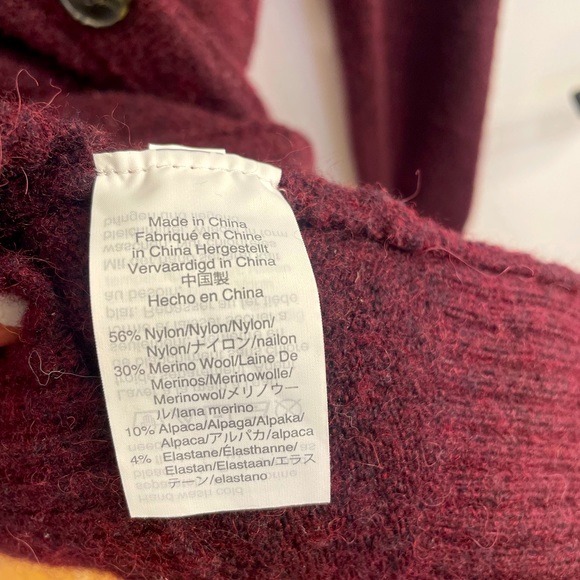 Madewell Merino Wool/Alpaca Cardigan Sweater, Maroon, Size Small - Picture 6 of 6